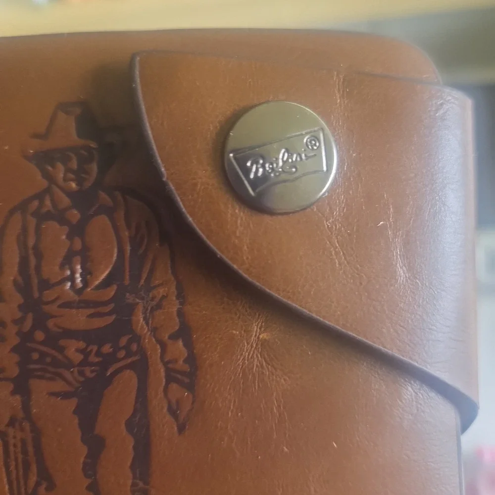Bailini Genuine Brown Cowhide Leather Men Bifold Cowboy Wallet